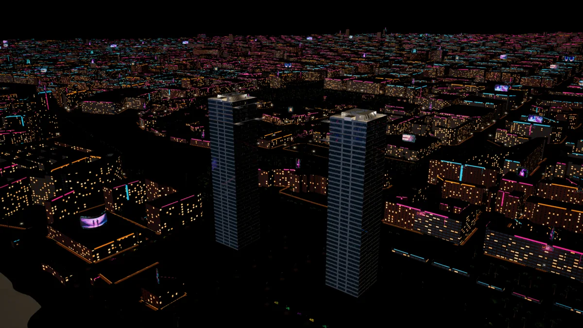 Captura del juego: Torres, Ciudad nocturna
