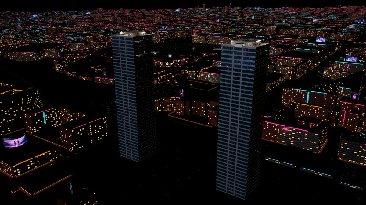 Torres y la ciudad de noche